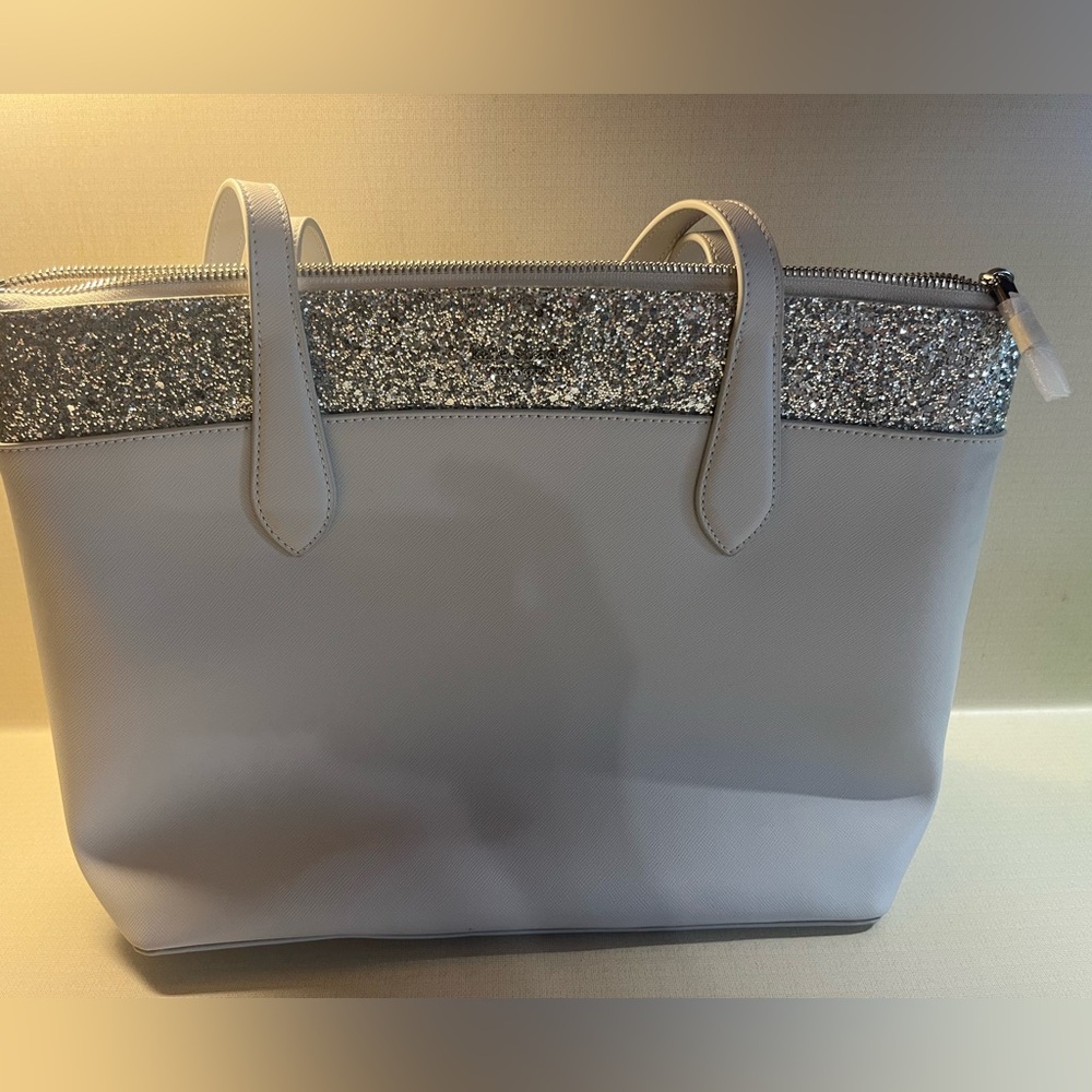 Elegant Silver and Gray Kate Spade  Tote Bag